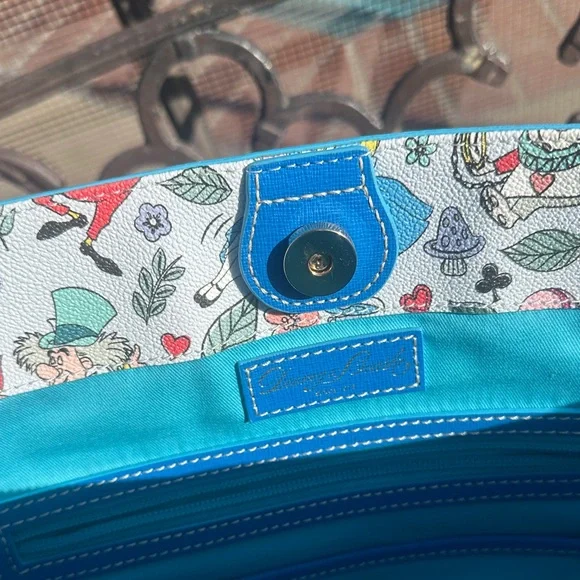 Dooney & Bourke Alice in Wonderland Tote with Blue Handles - Picture 3 of 7